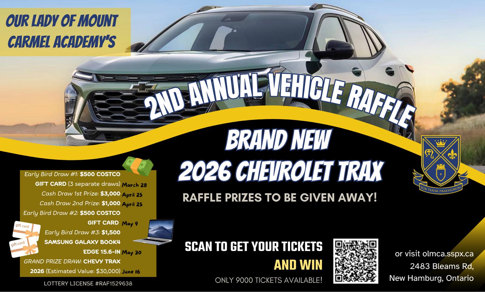 Our Lady of Mount Carmel's 2nd Annual Vehicle Raffle 2026